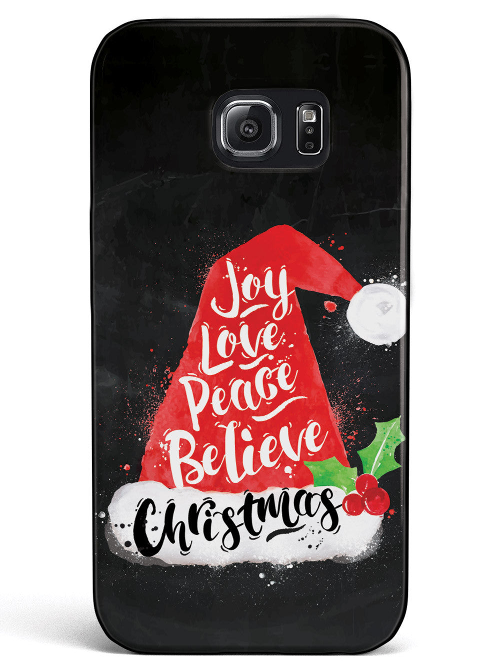 Joy, Love, Peace, Believe - Christmas Hat - Black Case