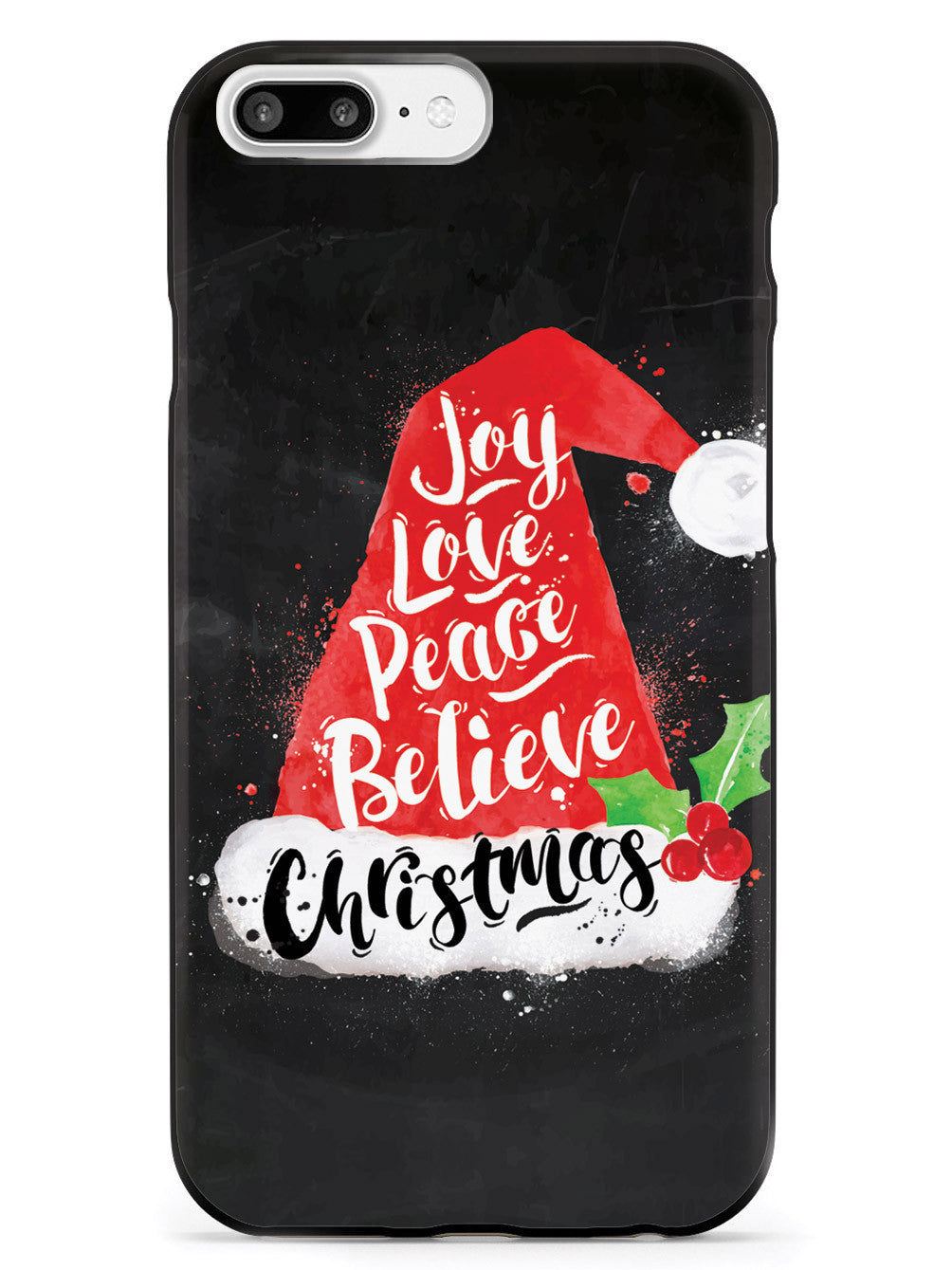 Joy, Love, Peace, Believe - Christmas Hat - Black Case