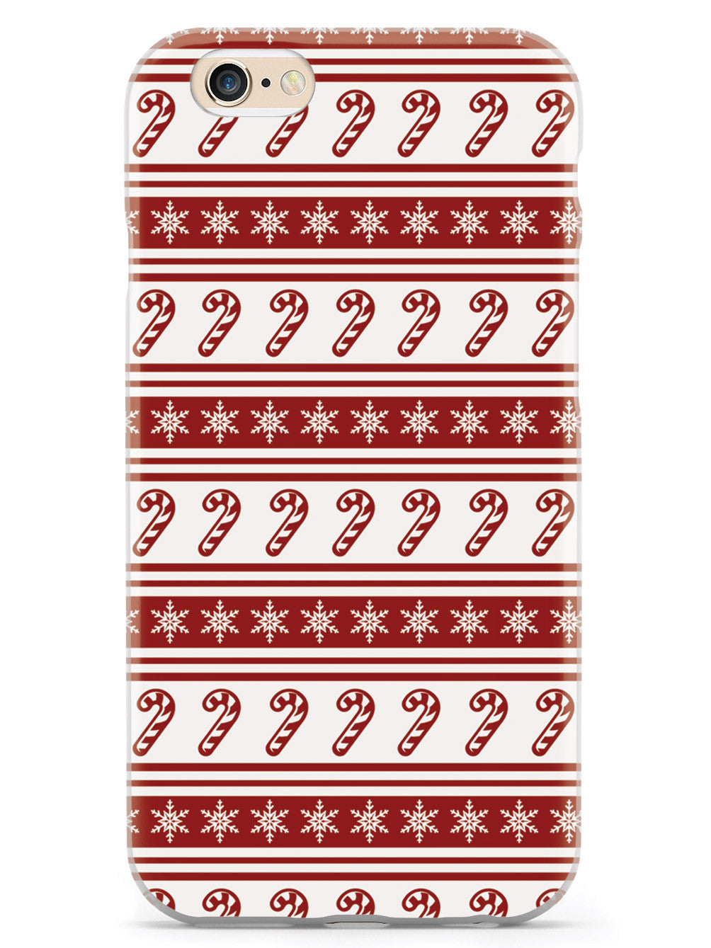 Candy Cane Snow Flakes Pattern - White Case