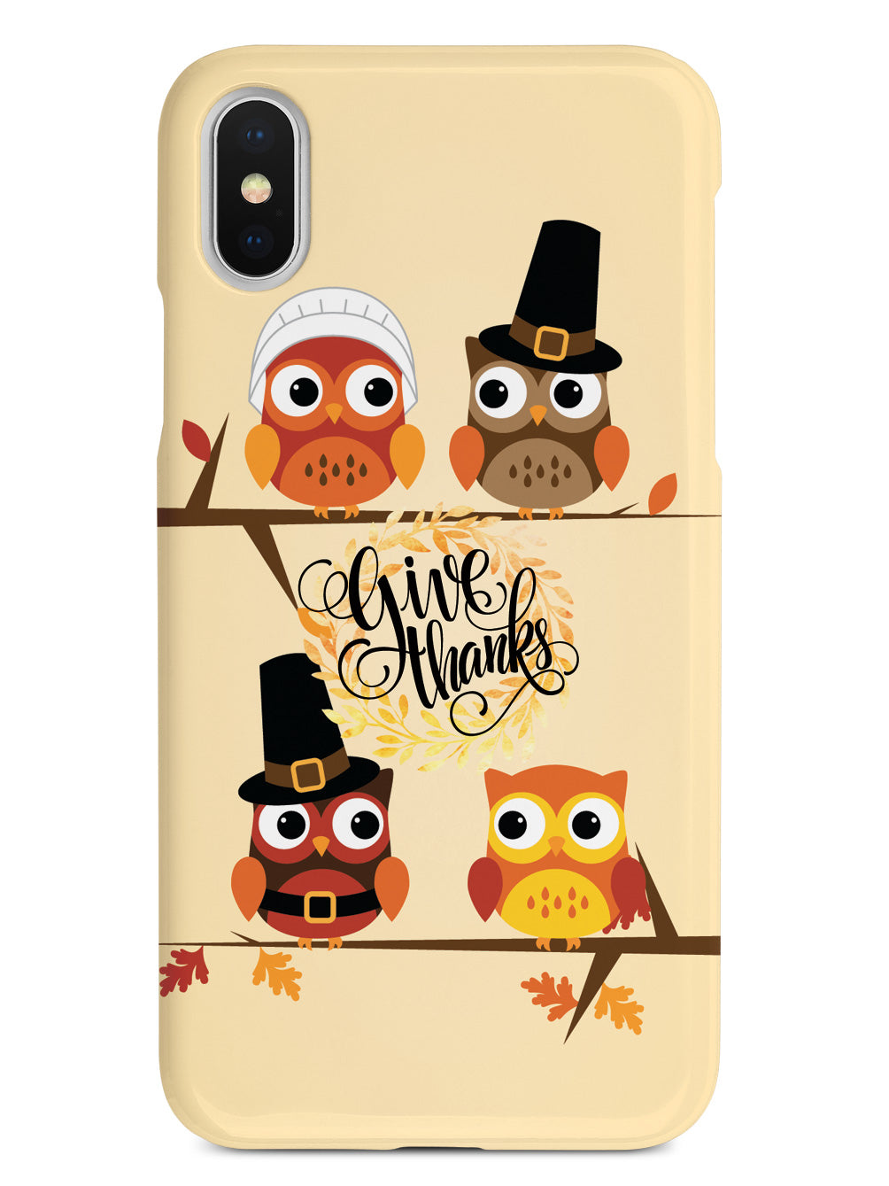 Give Thanks - Thanksgiving Owls - White Case