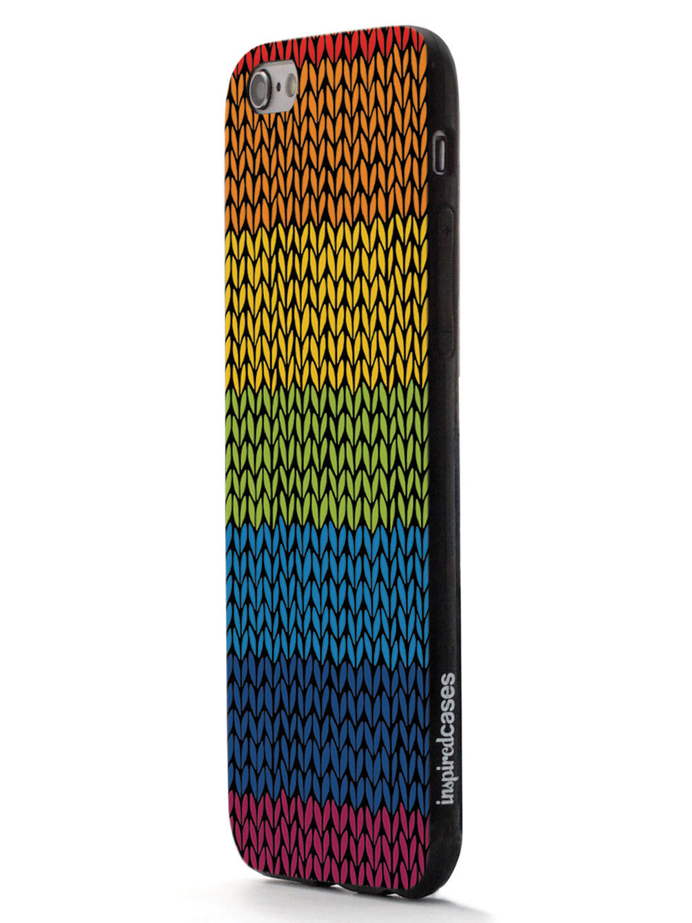 Rainbow Crochet Texture - Black Case