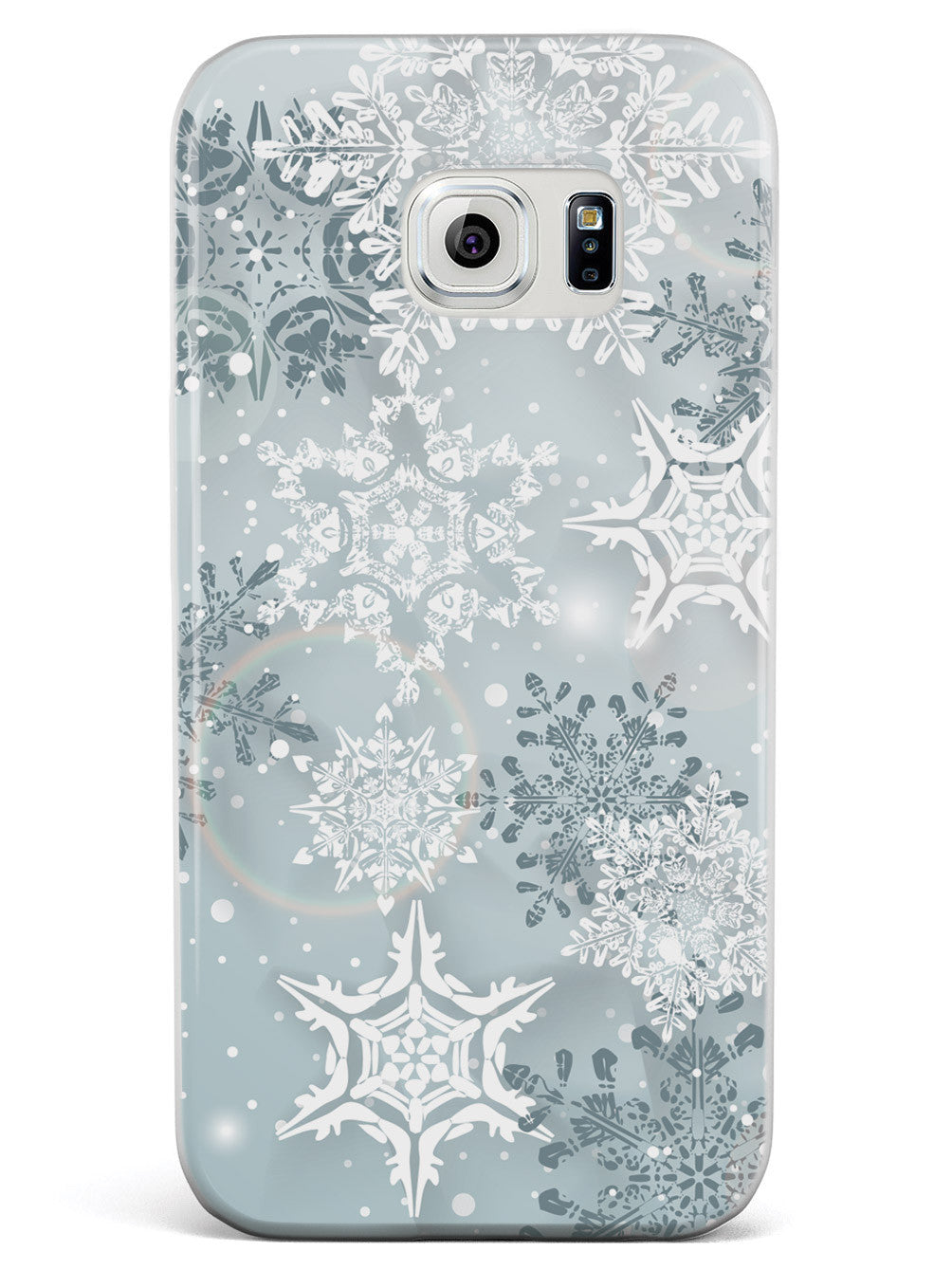 Silver Winter Snowflakes - White Case