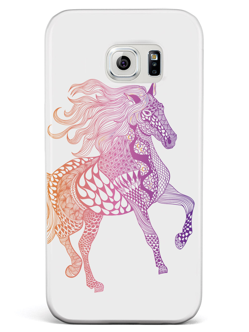 Zentangle Horse - Purple Sunset - White Case