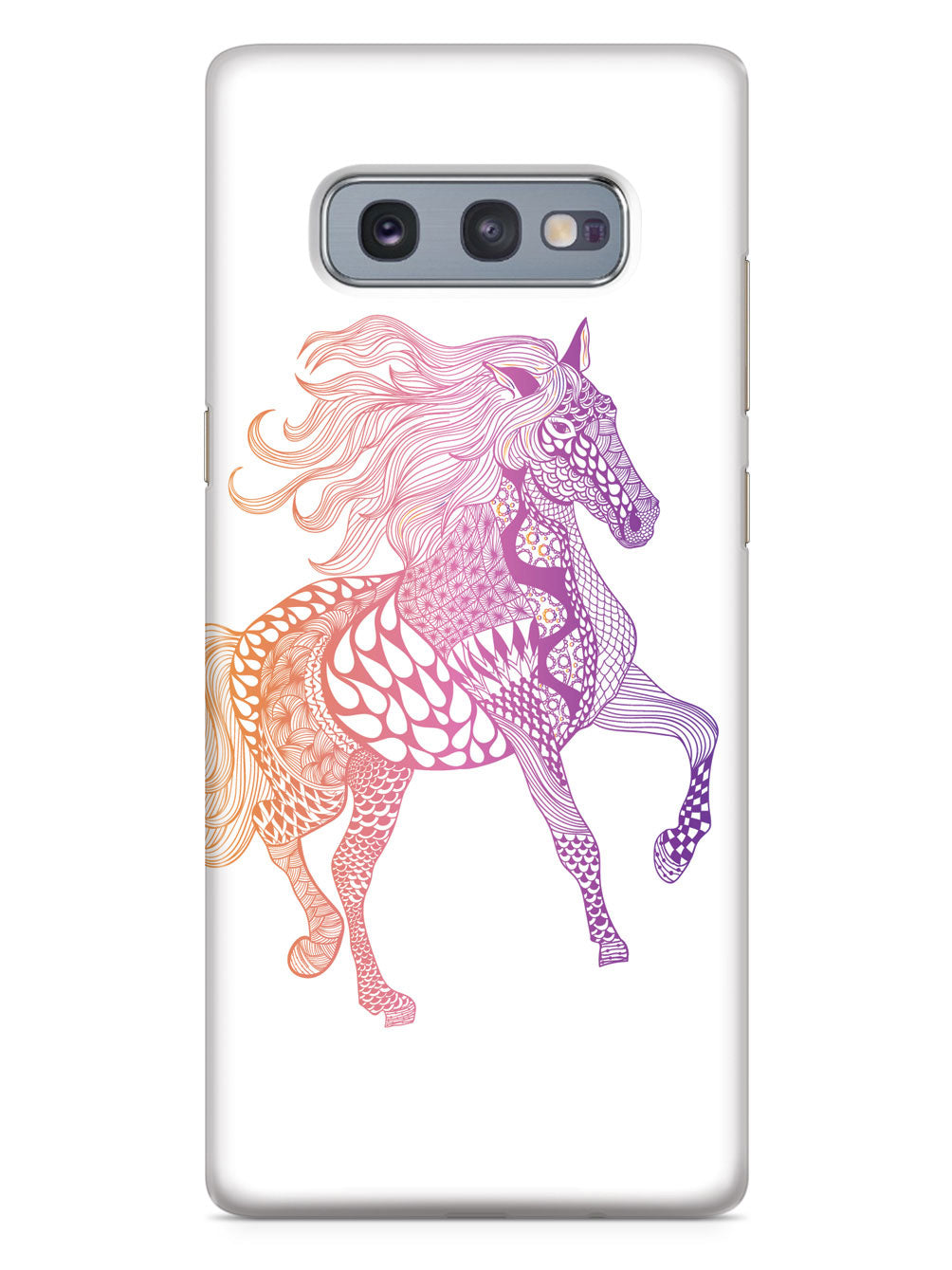 Zentangle Horse - Purple Sunset - White Case