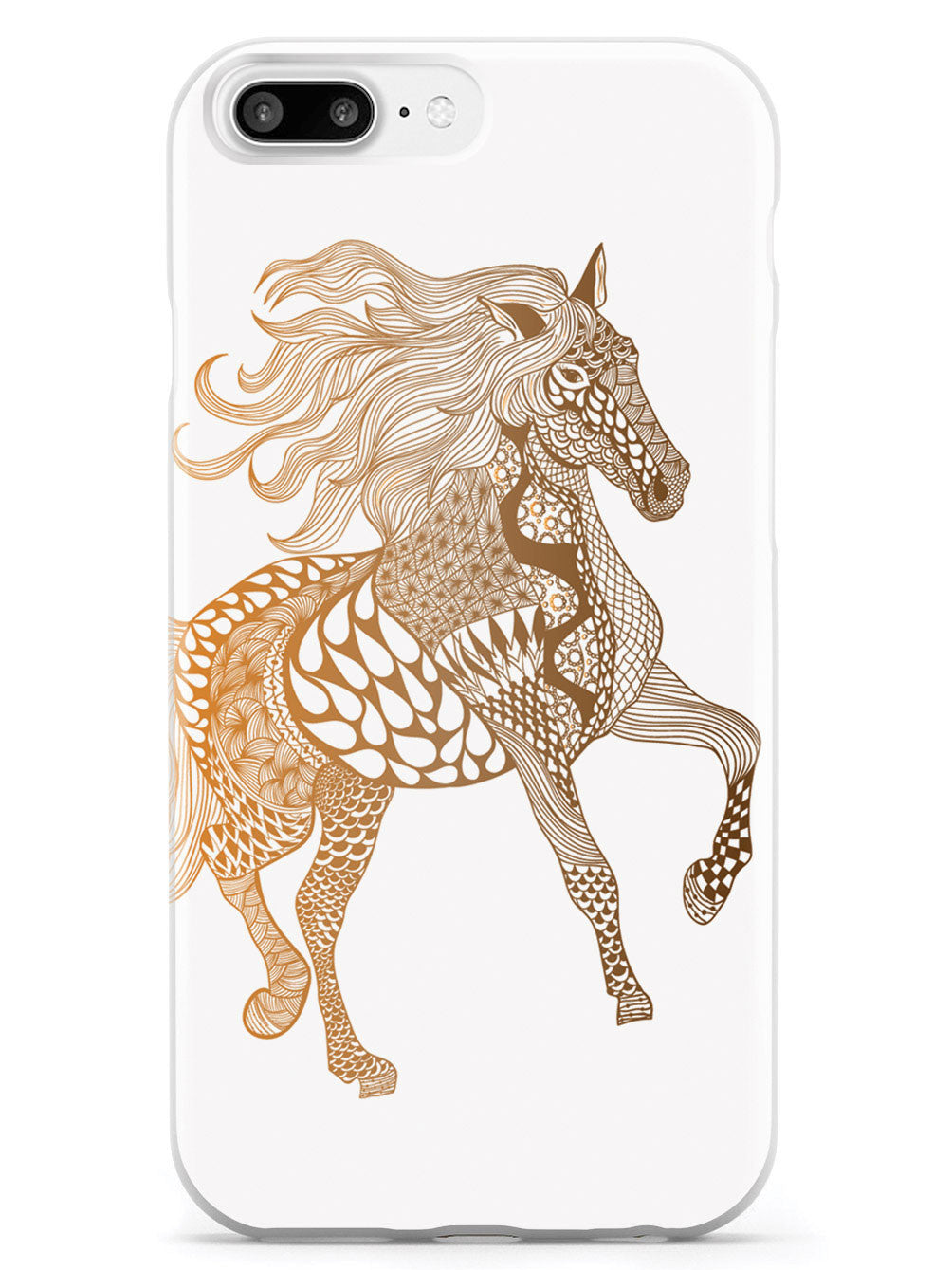 Zentangle Horse - Caramel Bronze - White Case
