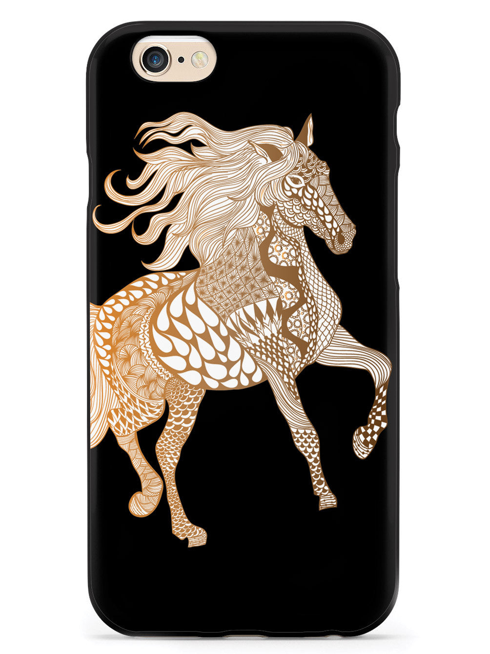 Zentangle Horse - Caramel Bronze - Black Case