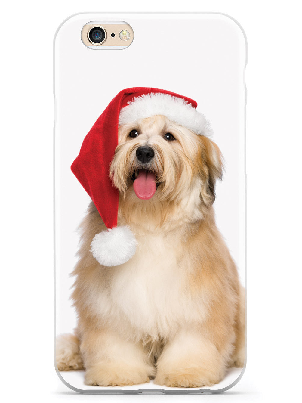 Jolly Bichon with Christmas Hat Case