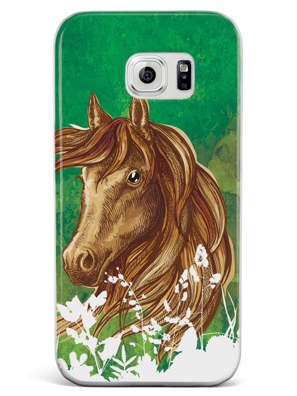 Watercolor Horse Illustration - Forest Green Case