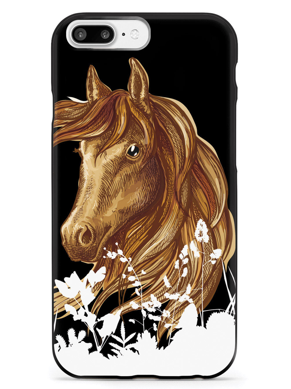 Watercolor Horse Illustration - Black Case