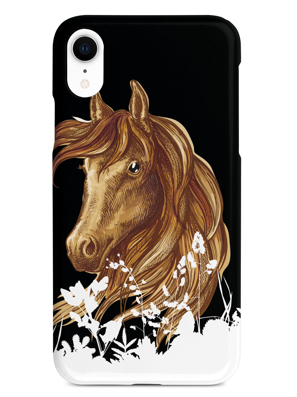 Watercolor Horse Illustration - Black Case