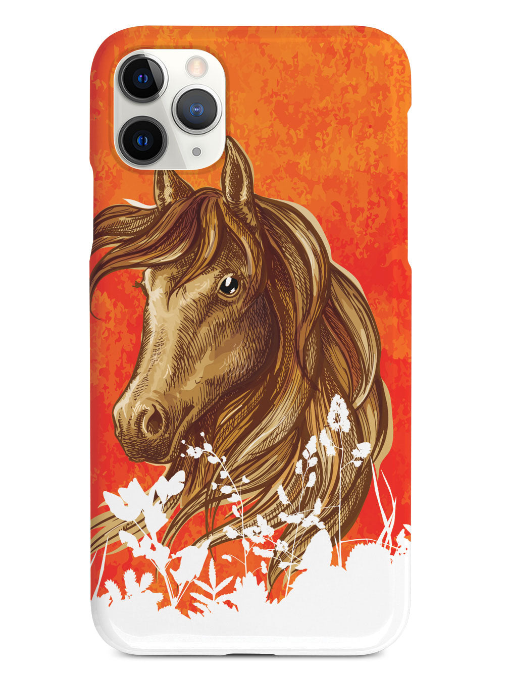 Watercolor Horse Illustration - Sunset Orange & Red Case