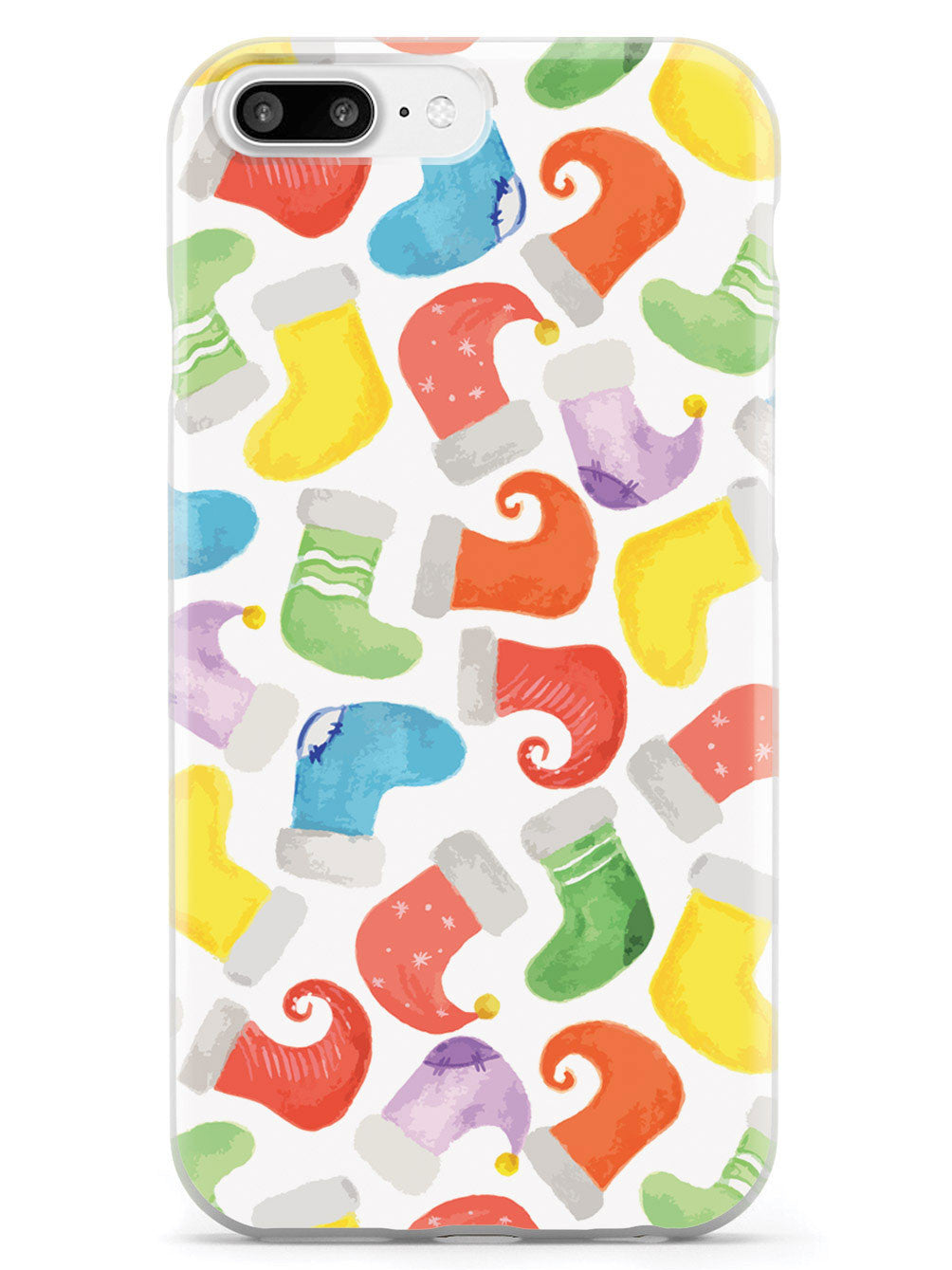 Watercolor Christmas Stockings - White Case