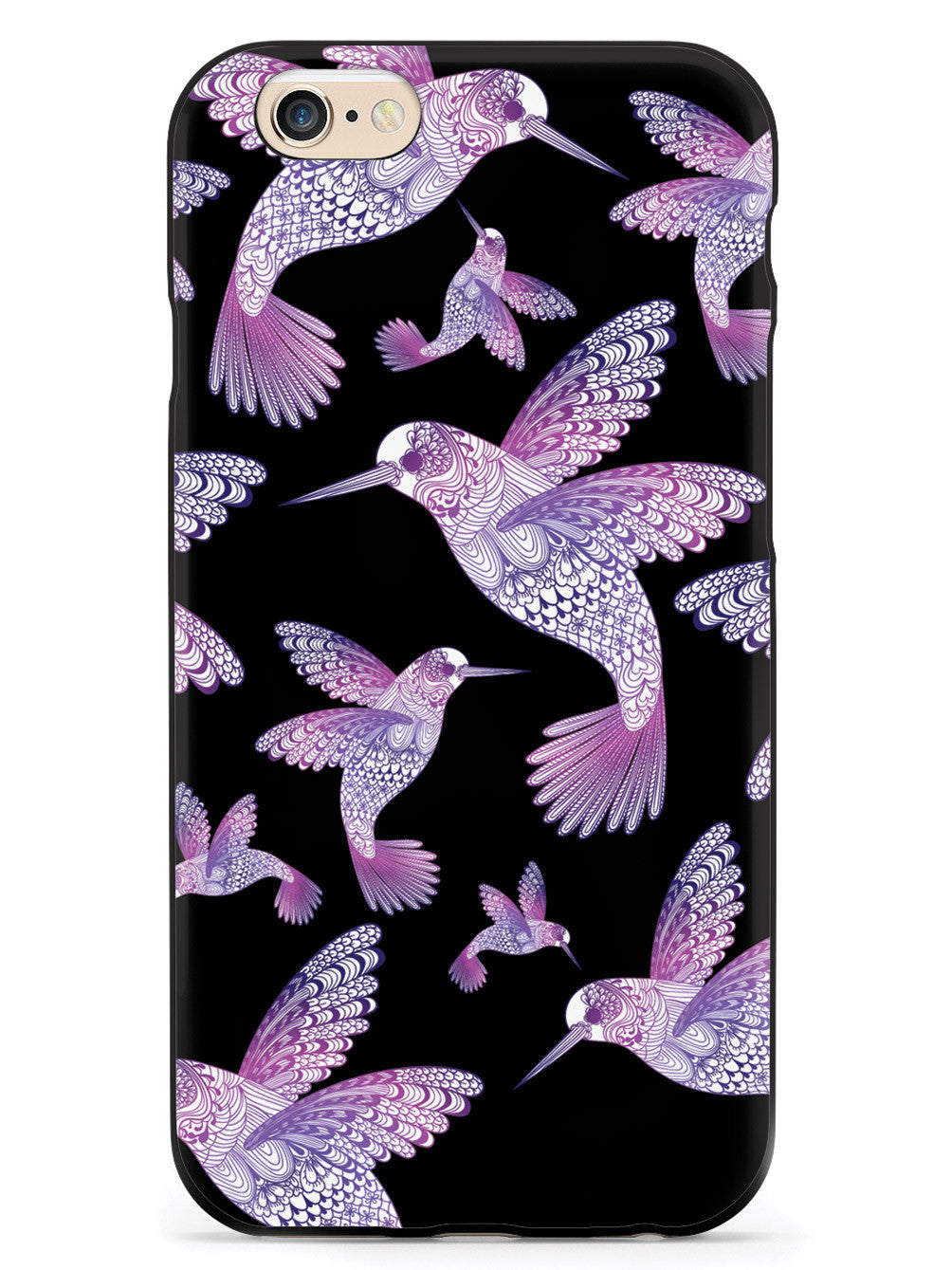 Zentangle Hummingbirds - Purple - Black Case