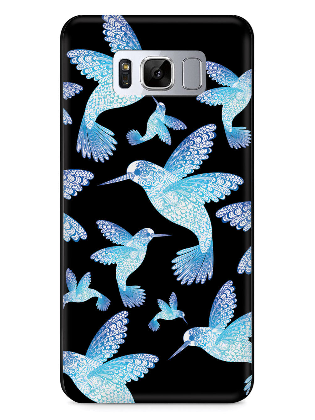 Zentangle Hummingbirds - Blue - Black Case