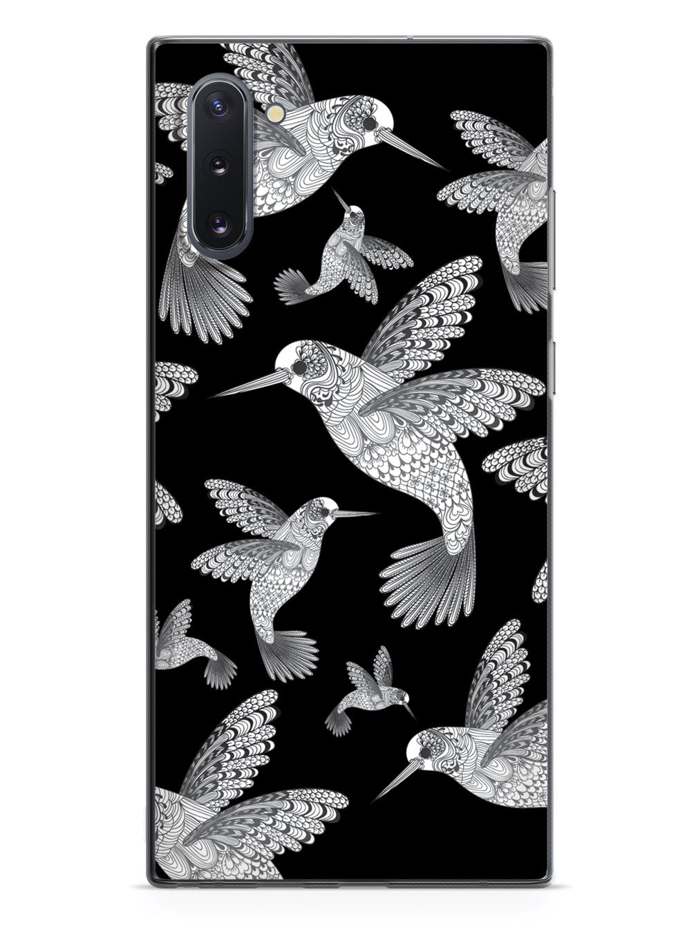 Zentangle Hummingbirds - Gray - Black Case