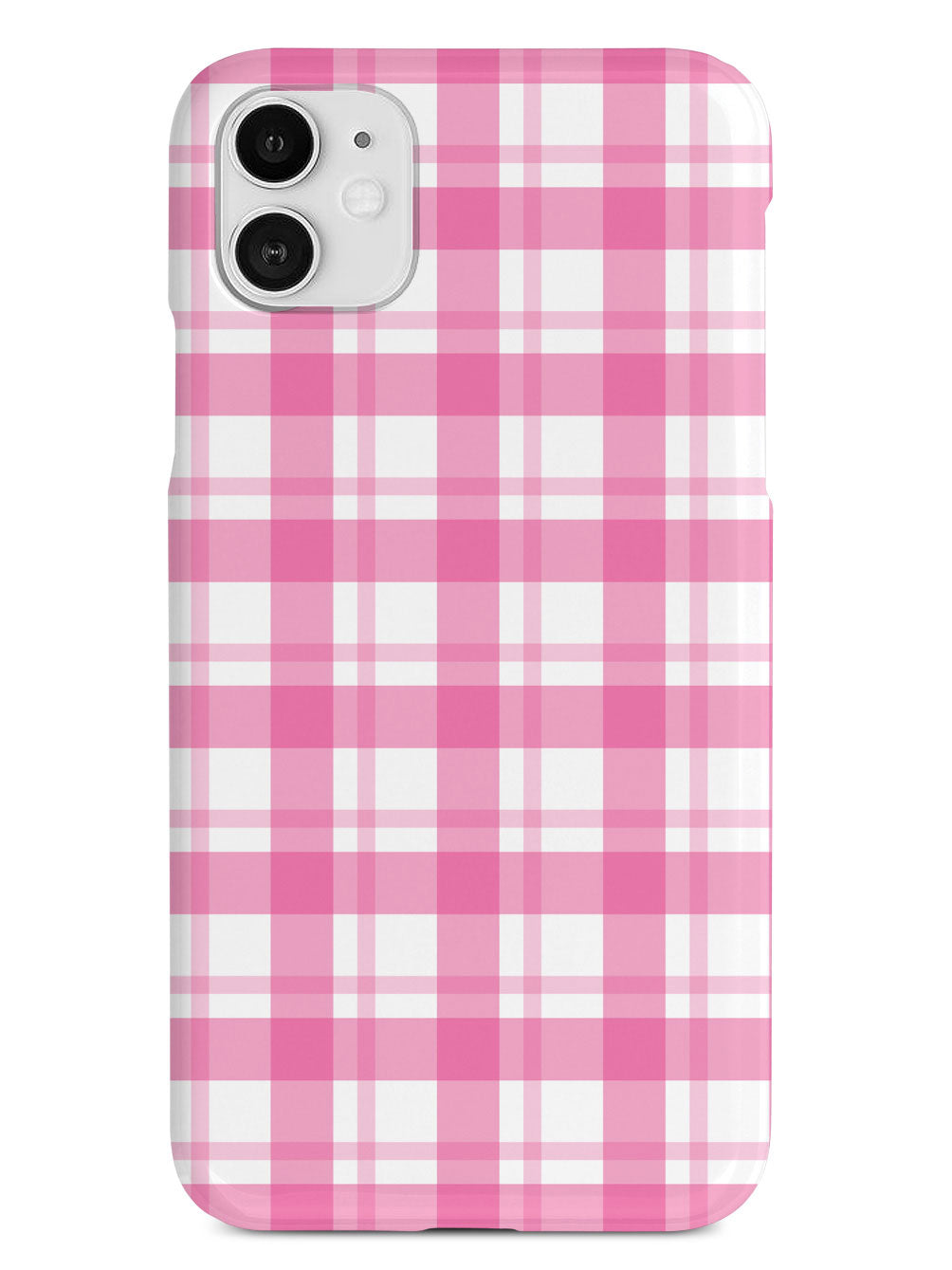 Pink and White Plaid - White Case