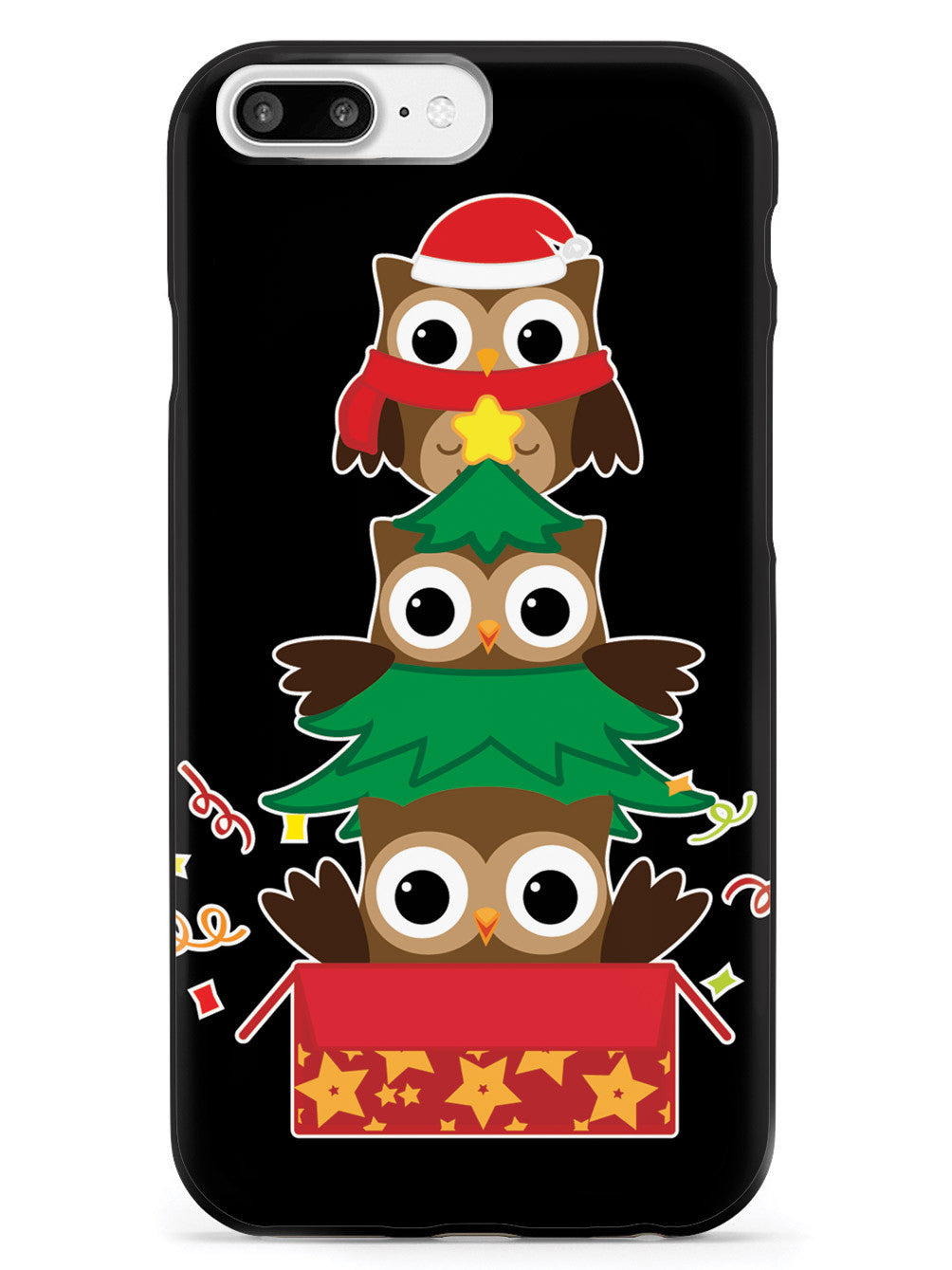 Christmas Owls Trio - Black Case