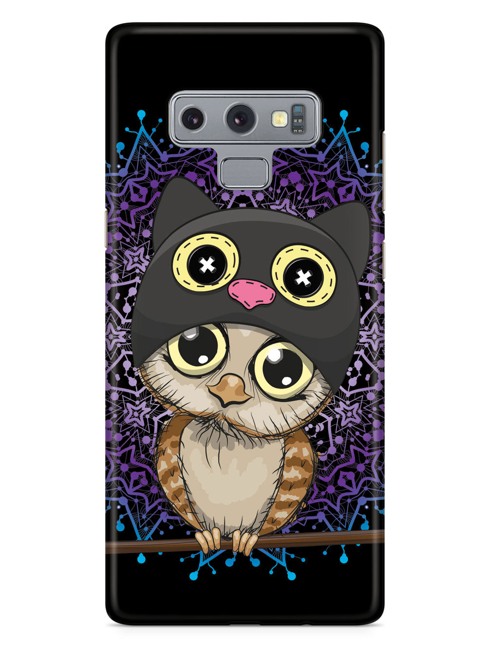 Cute Kitten-Owl Doodle - Black Case