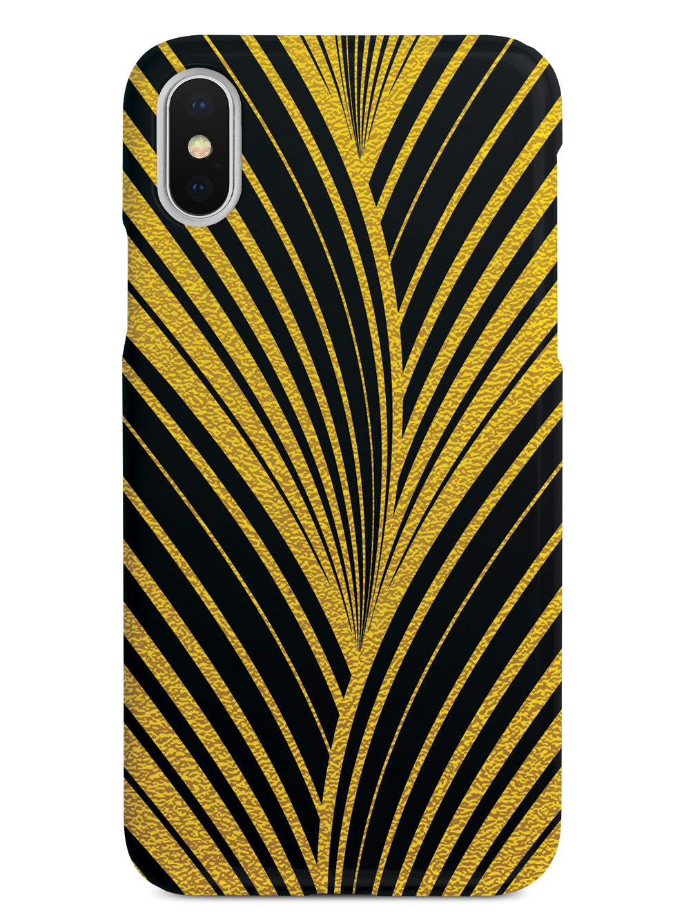 Gold Abstract Wavy Stripes - Black Case