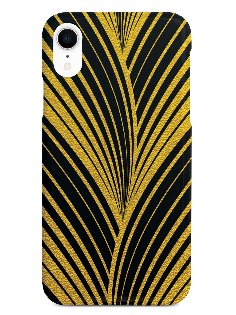 Gold Abstract Wavy Stripes - Black Case