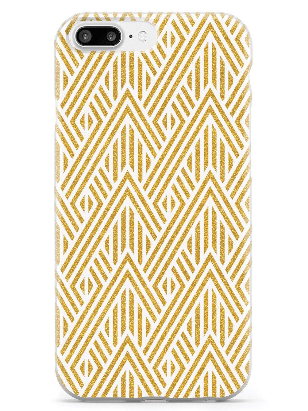 Geometric Gold Stripes - White Case
