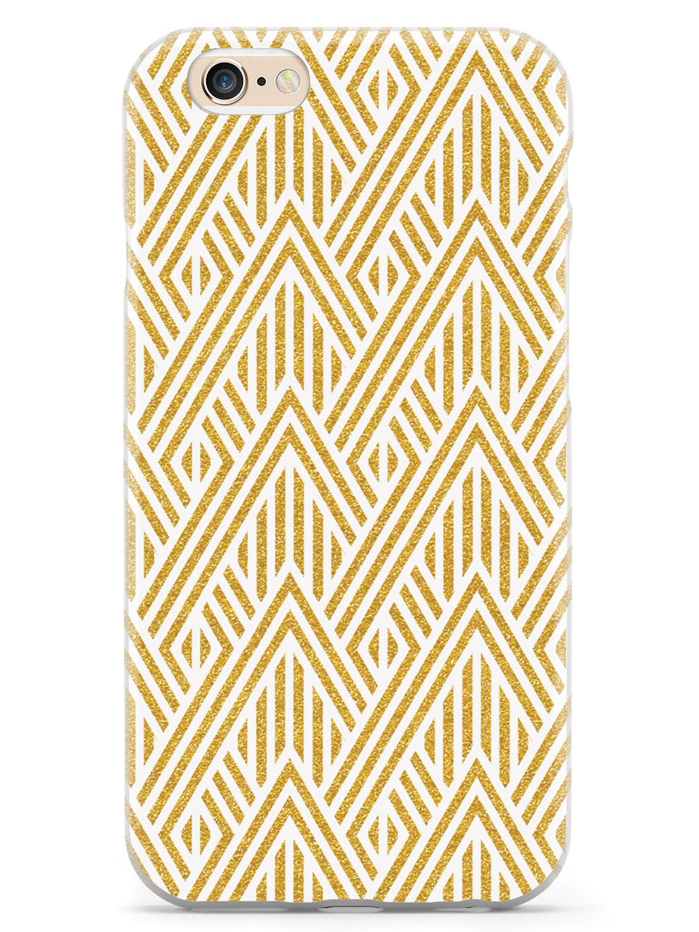 Geometric Gold Stripes - White Case