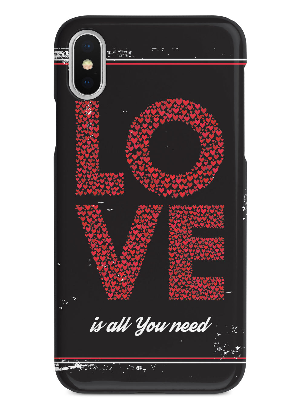 Love is all you need - Red Hearts - Black Case