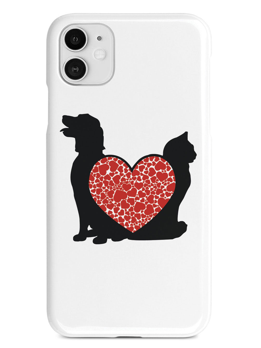 Cat & Dog - Red Heart - White Case