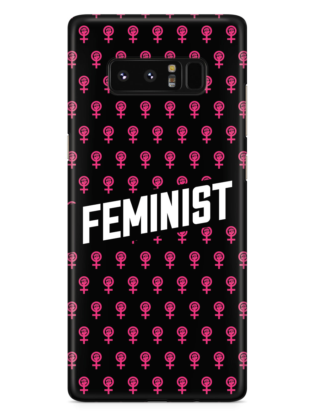 Pink Feminist Pattern - Black Case