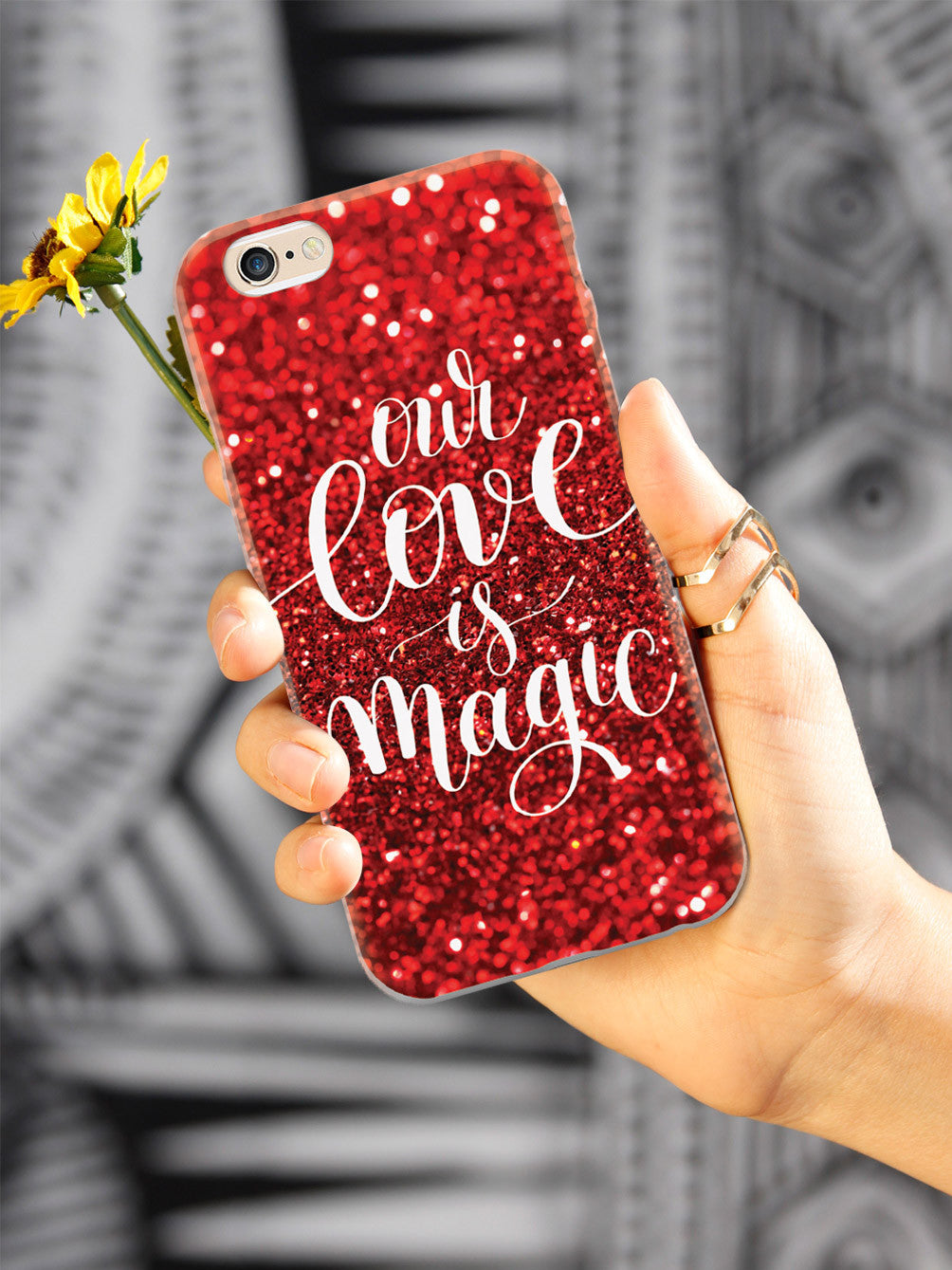 Our Love is Magic - Red Glitter Case