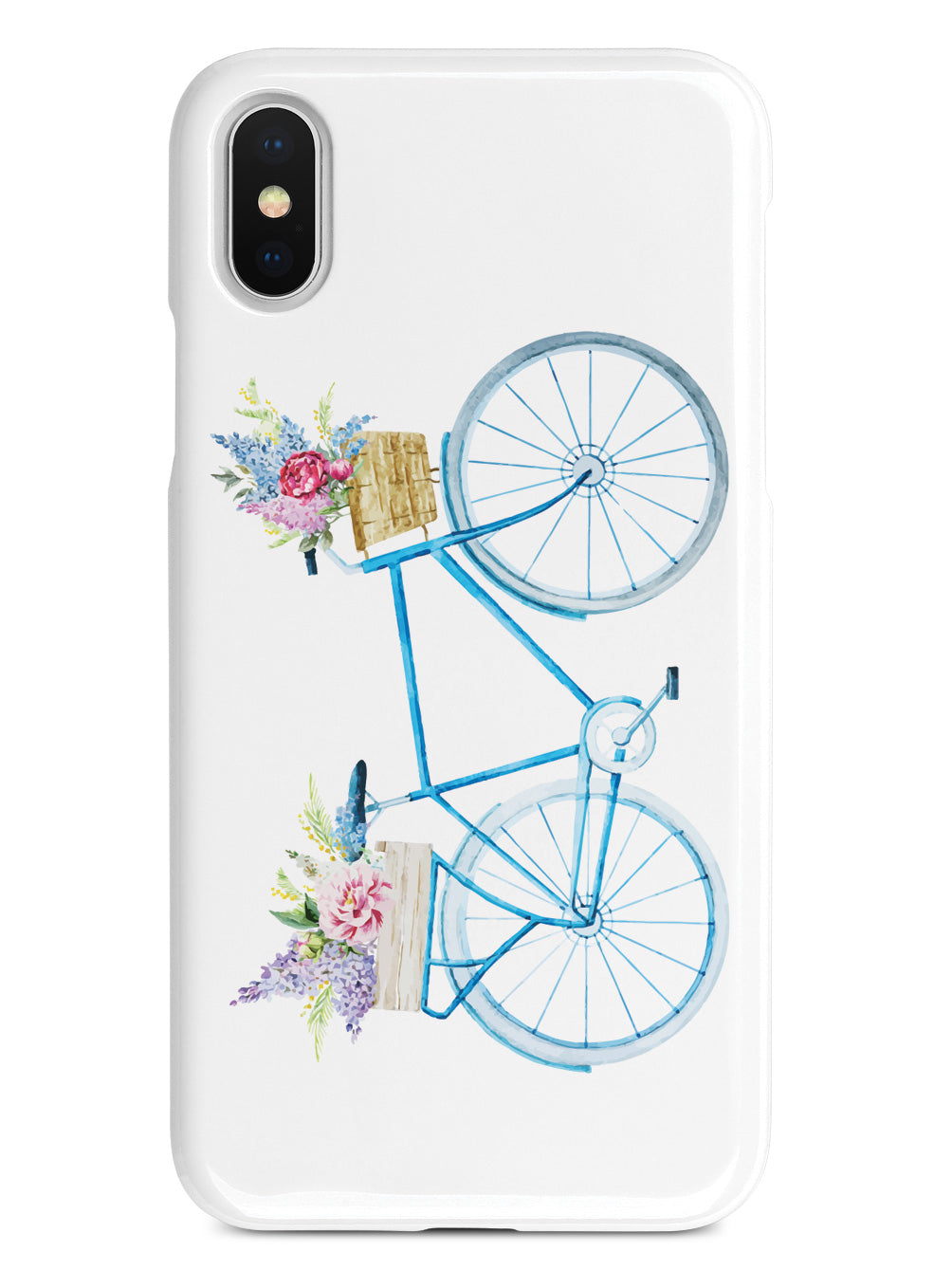 Basket of Flowers - Blue Bicycle - White Case