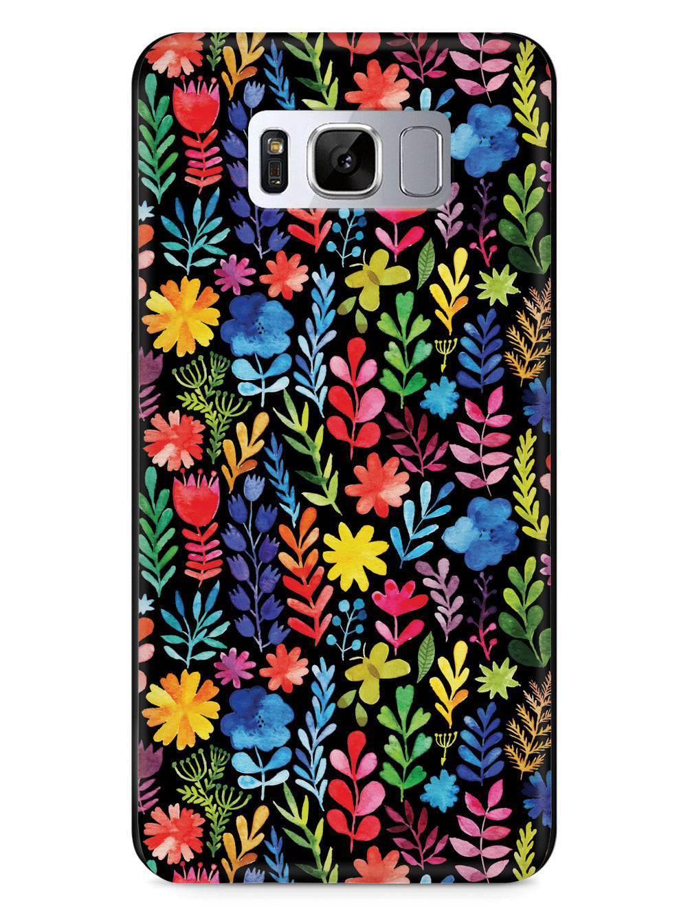 Bright And Colorful Watercolor Flowers - Black Case