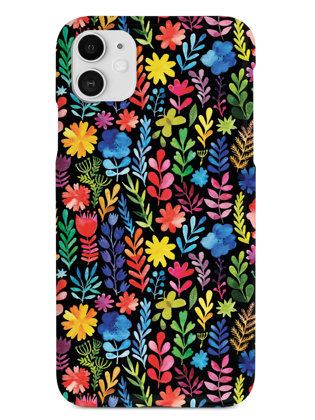 Bright And Colorful Watercolor Flowers - Black Case