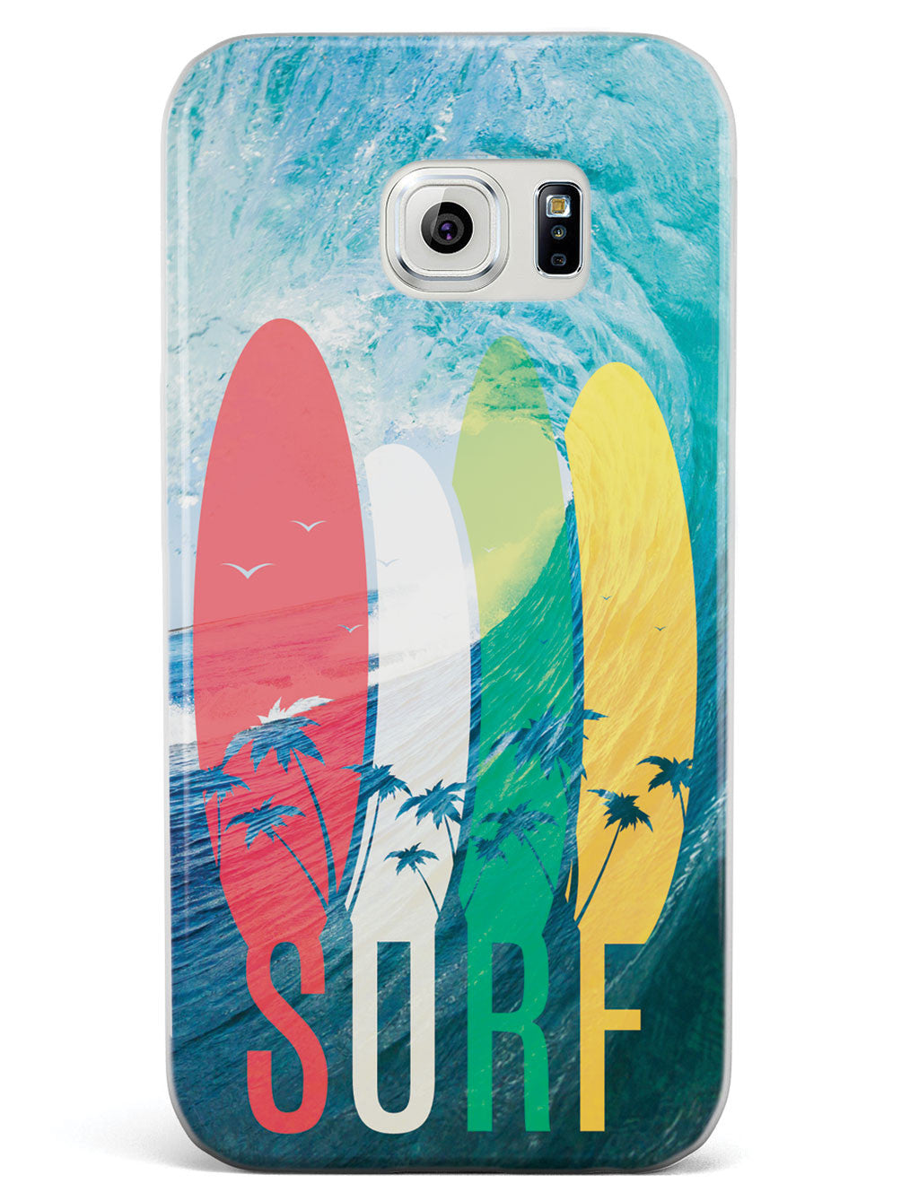 SURF - Tropical Typography - Ocean Wave - White Case