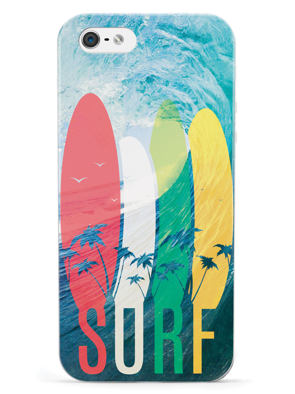 SURF - Tropical Typography - Ocean Wave - White Case
