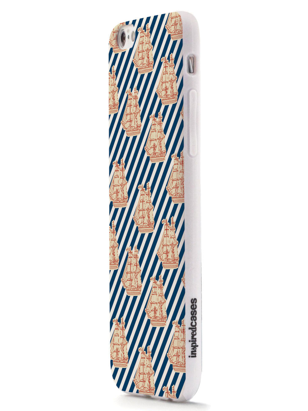 Tall Ship - Diagonal Stripes Pattern - White Case