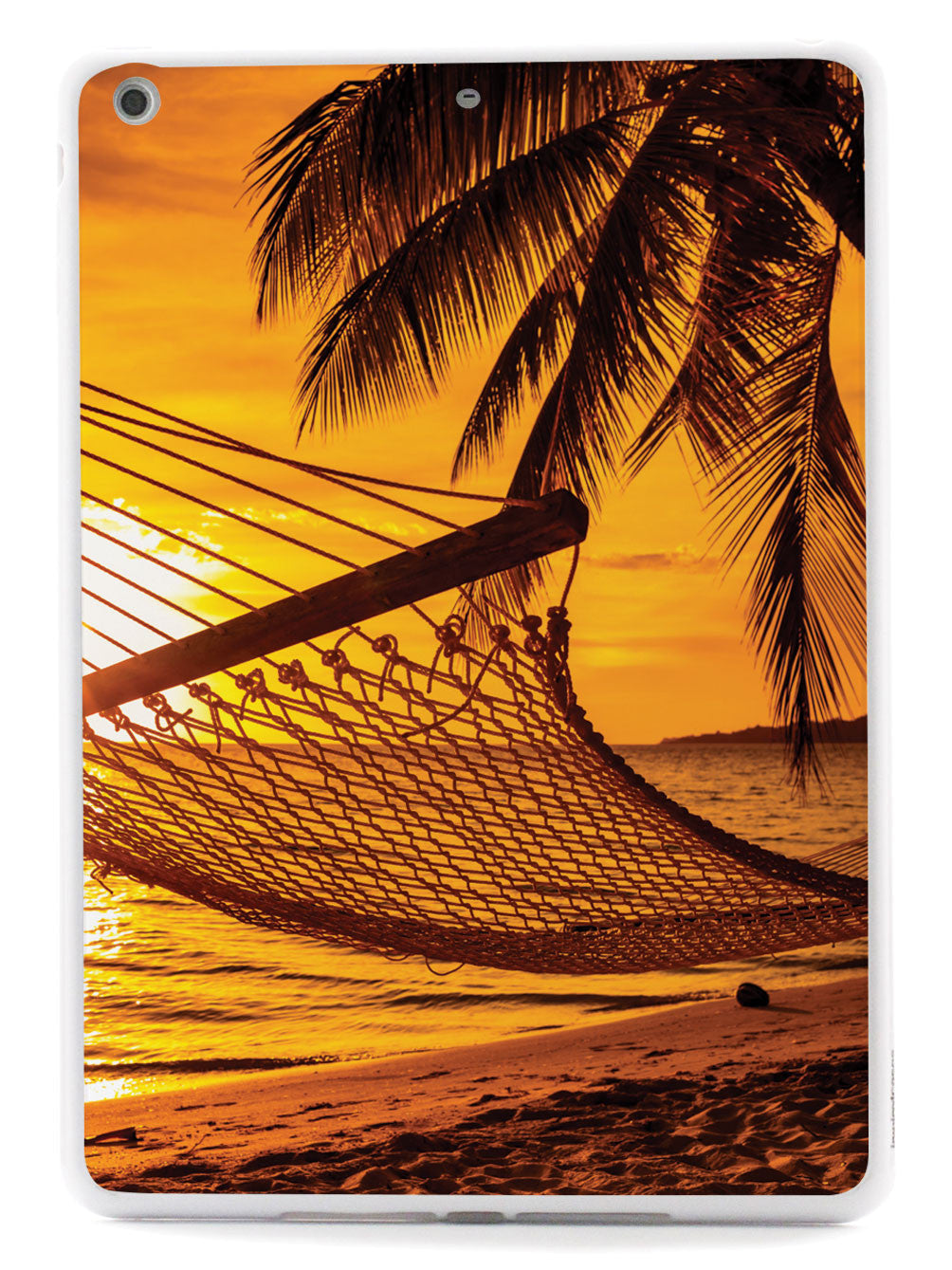 Hammock And Palm Trees - Beach Sunset - White Case