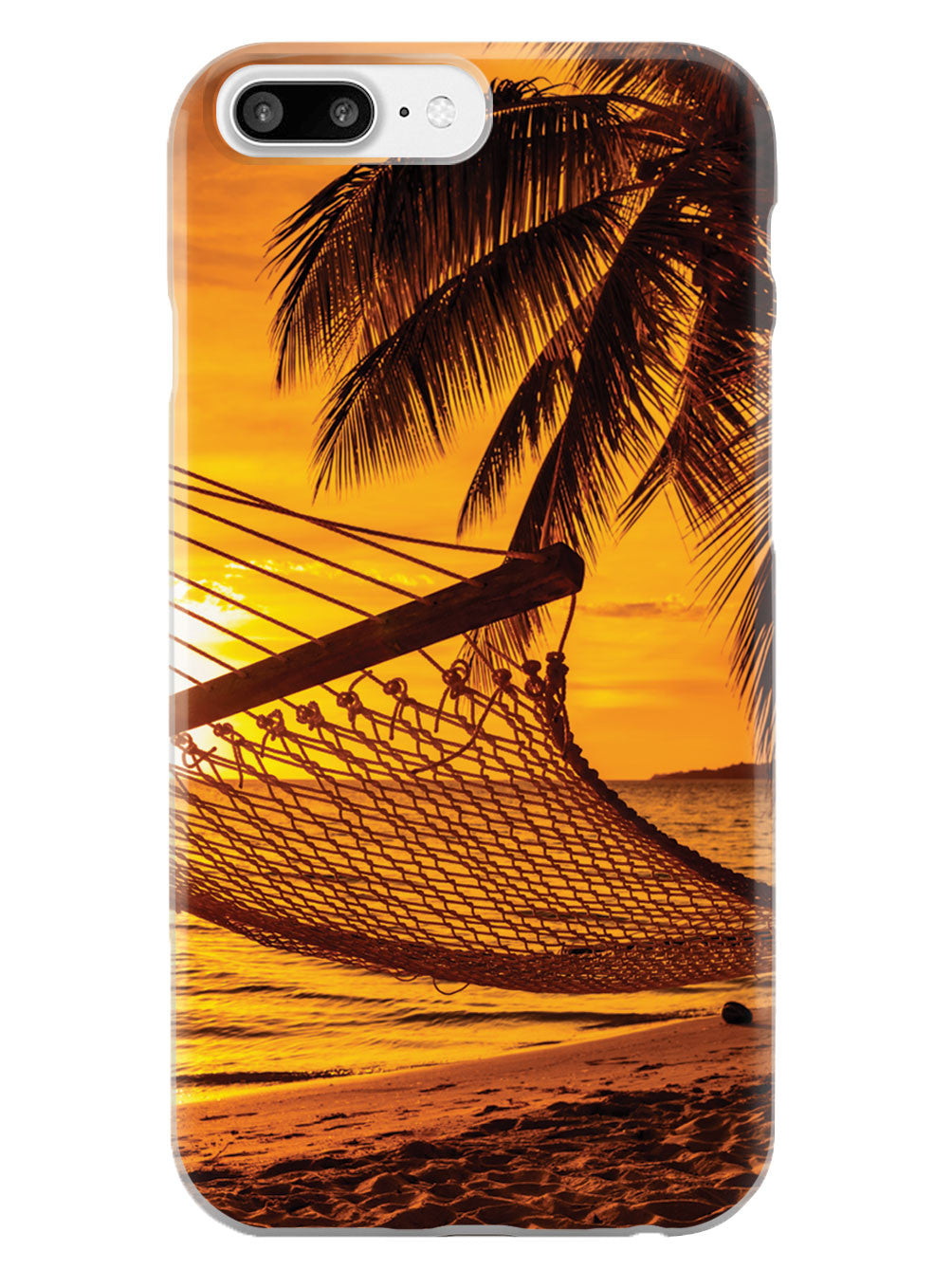 Hammock And Palm Trees - Beach Sunset - White Case