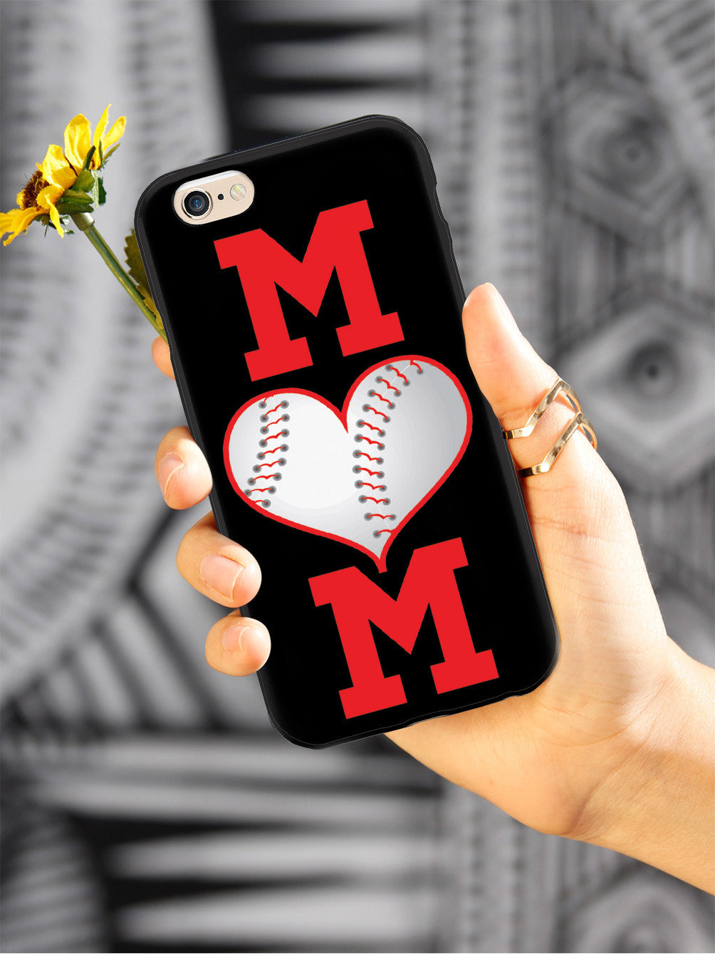 Baseball Mom Heart Baseball Case
