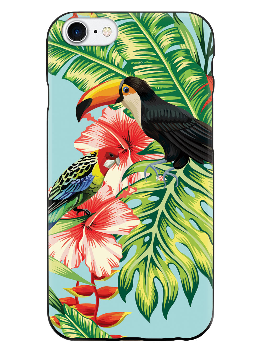 Hibiscus - Parrot and Tucan - Black Case