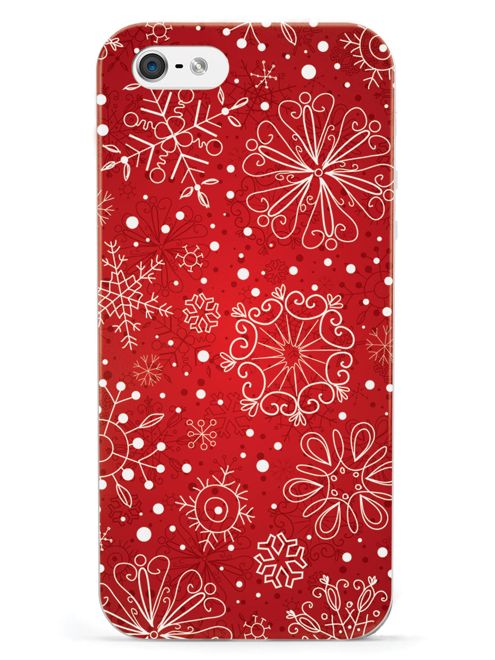 Red Snowflakes Doodle - White Case