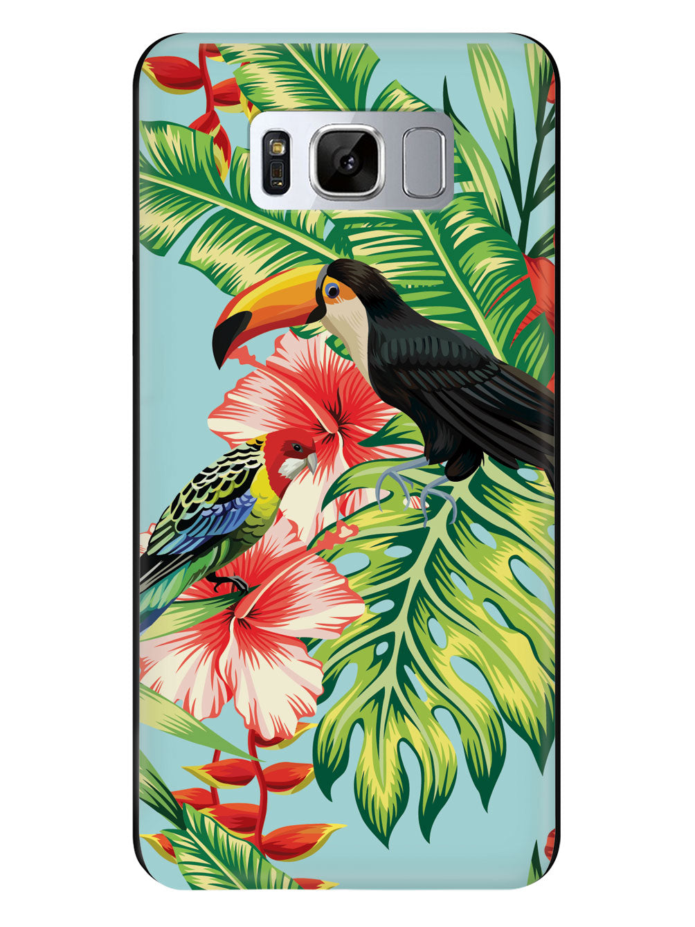Hibiscus - Parrot and Tucan - Black Case