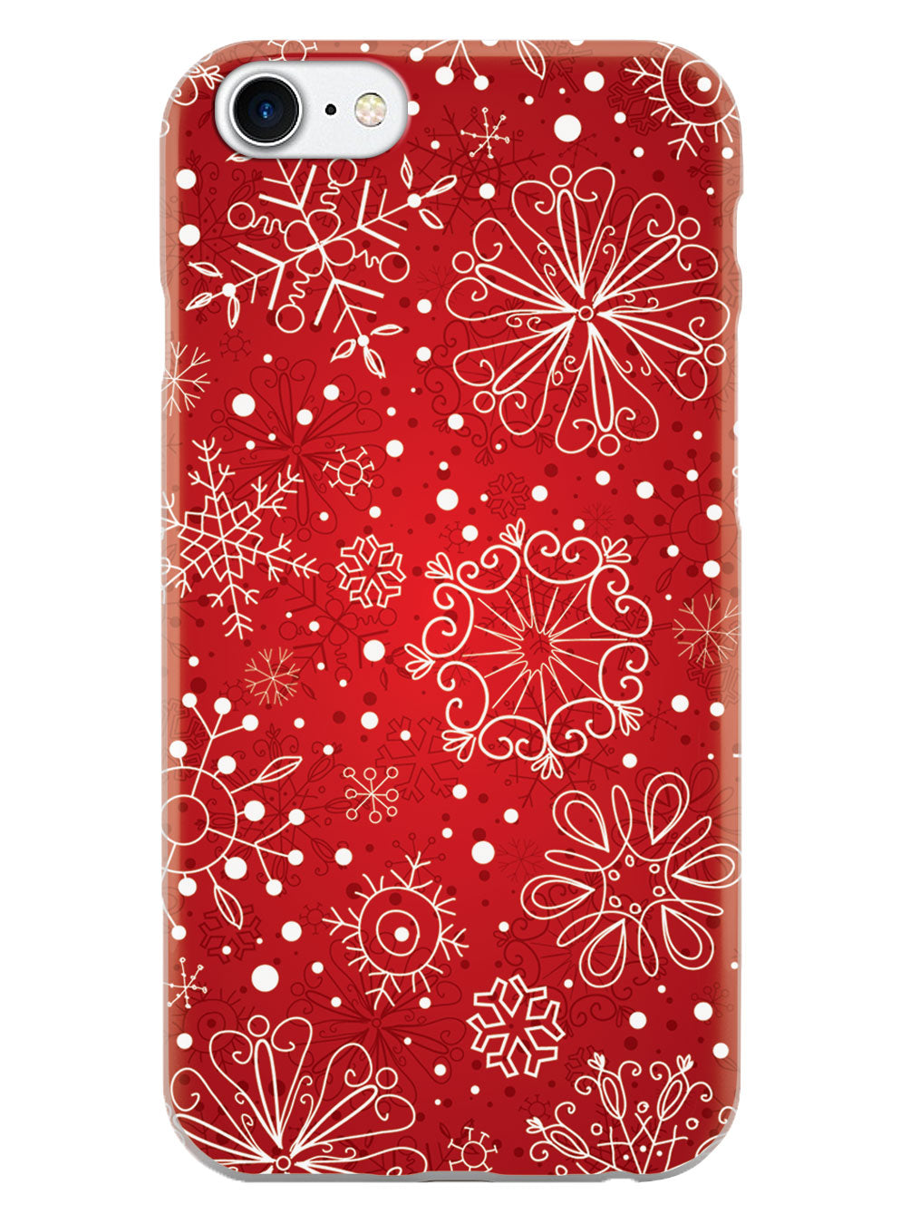 Red Snowflakes Doodle - White Case