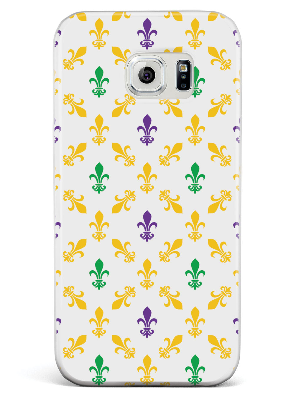 French Leaf - Mardi Gras Pattern - White Case