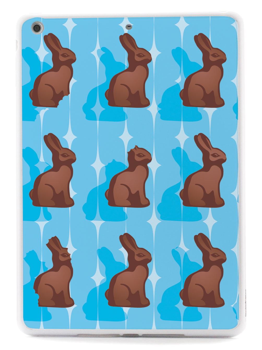 Blue Chocolate Bunny - White Case
