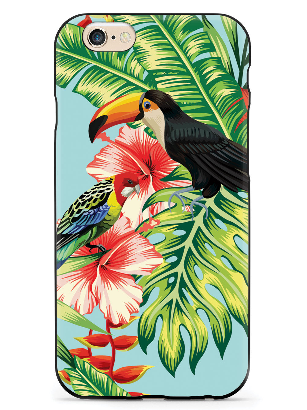 Hibiscus - Parrot and Tucan - Black Case