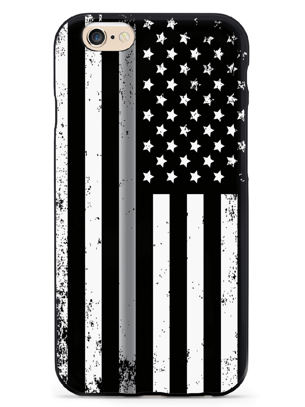 Downward American Flag - Thin Silver Line Case