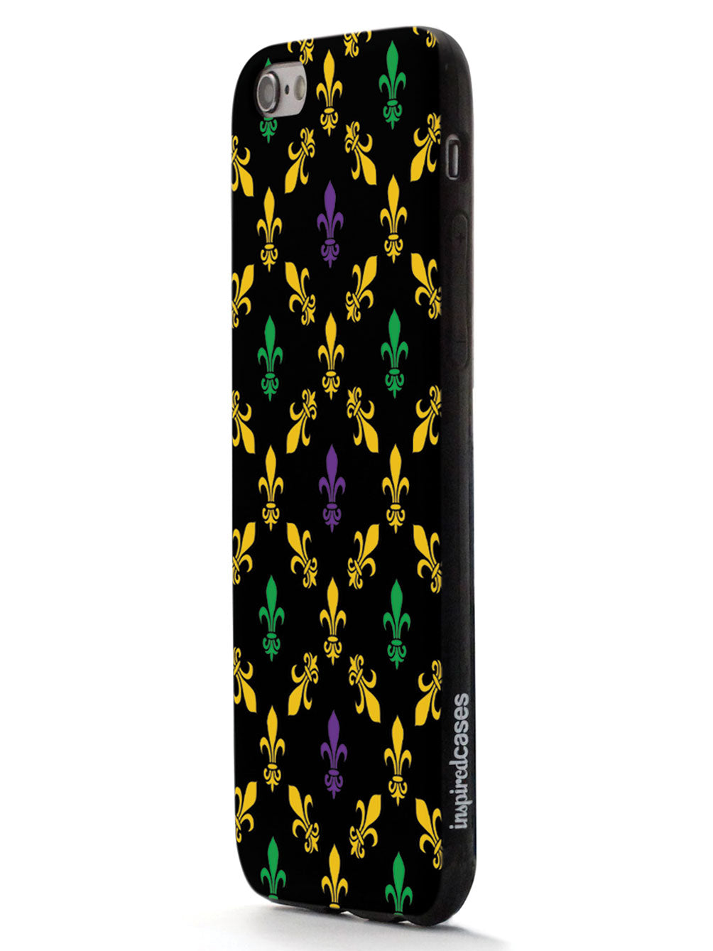French Leaf - Mardi Gras Pattern - Black Case