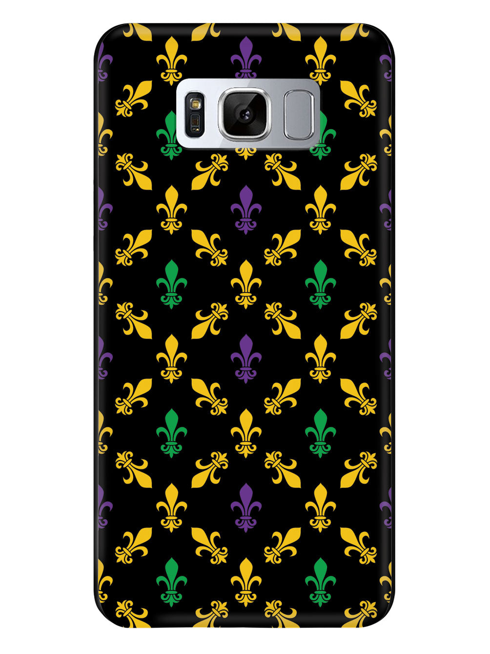 French Leaf - Mardi Gras Pattern - Black Case