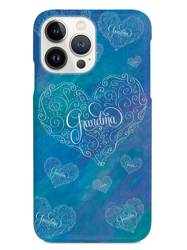Grandma Doodle Blue Heart  Case